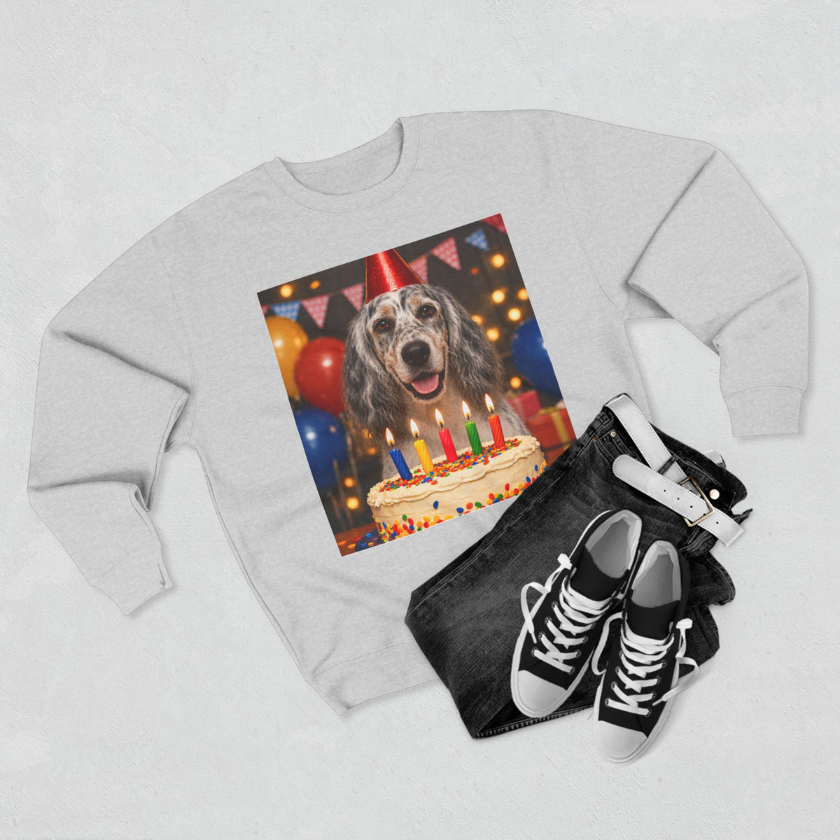 Birthday Buddy English Setter Unisex Crewneck Sweatshirt