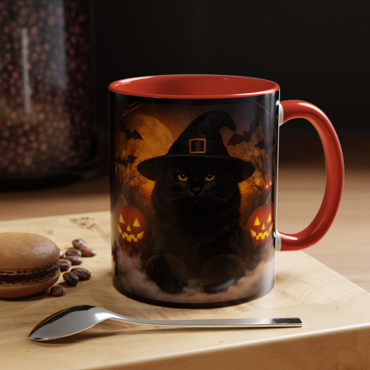 Witch Hat Pack Cat 2-Tone Coffee Mug