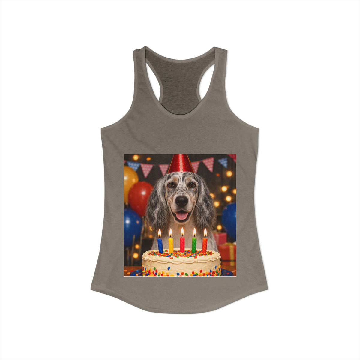 Birthday Buddy English Setter Women's Racerback Tank