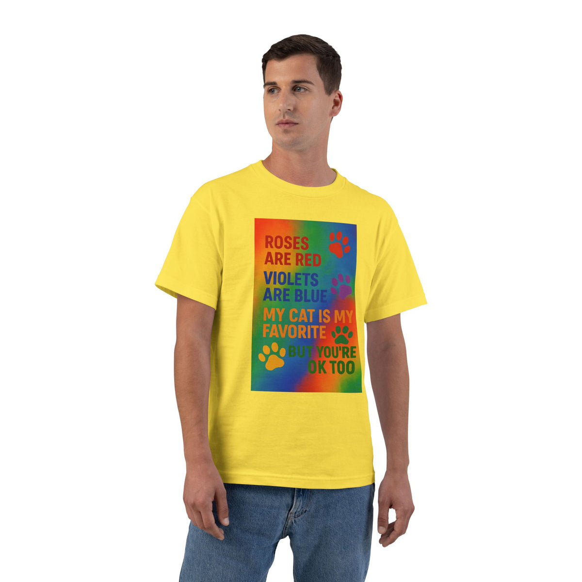 Roses Are Red Cat Men's Short-Sleeve Crewneck Tee