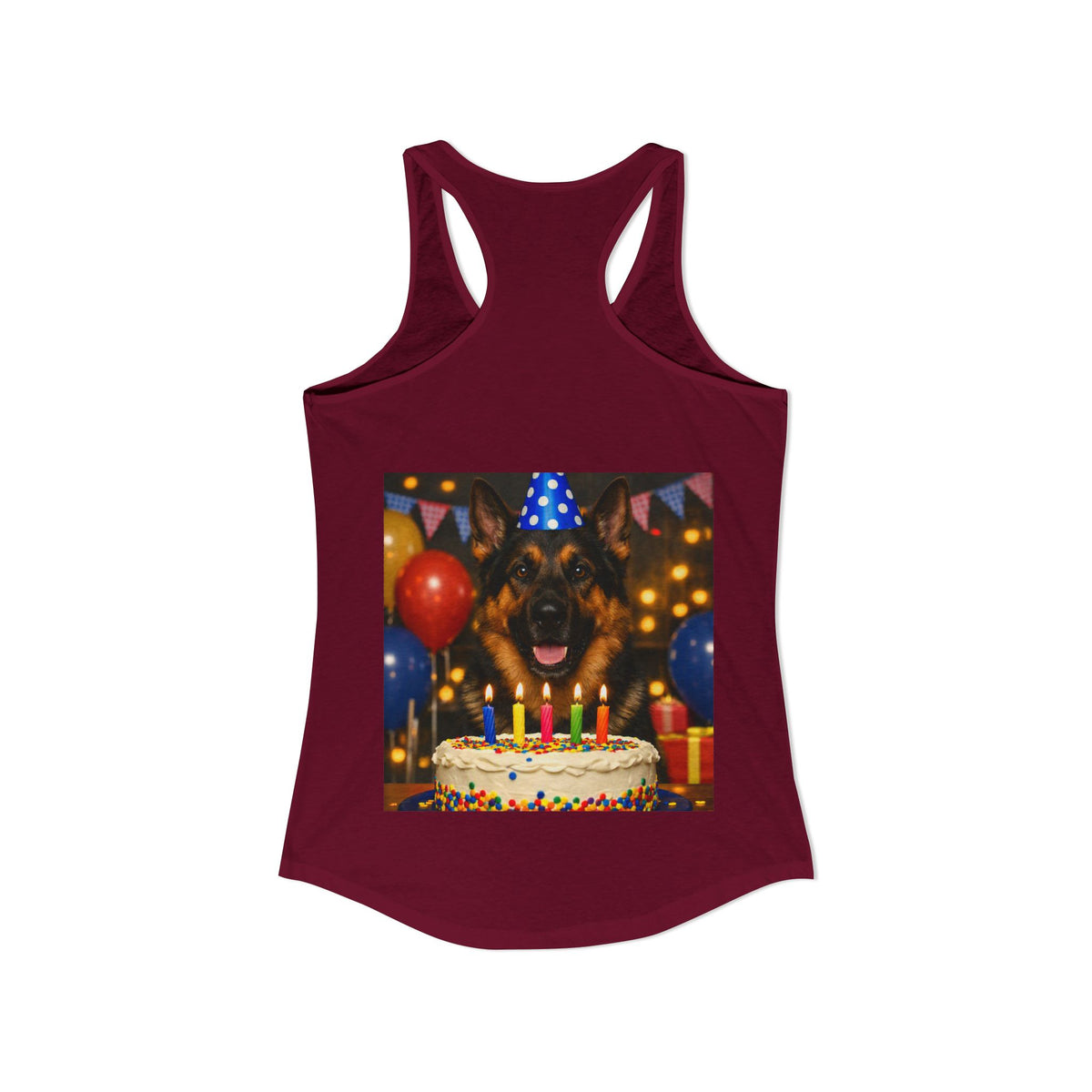 Birthday Buddy German Shepherd Women's Racerback Tank