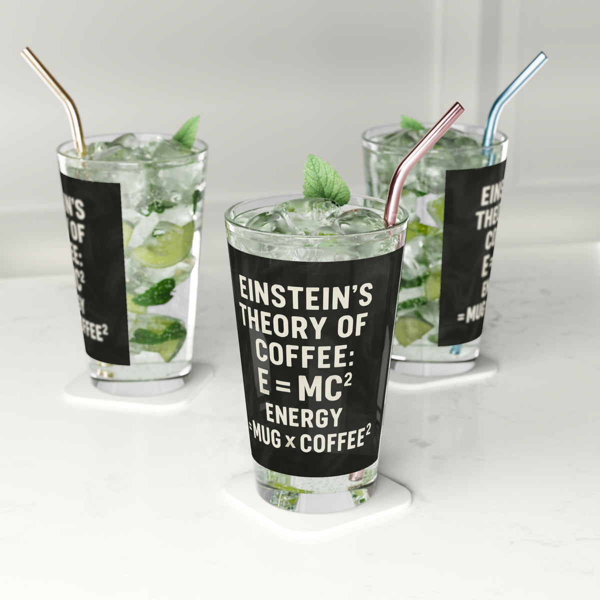Einstein's Theory Of Coffee Drinking Glass