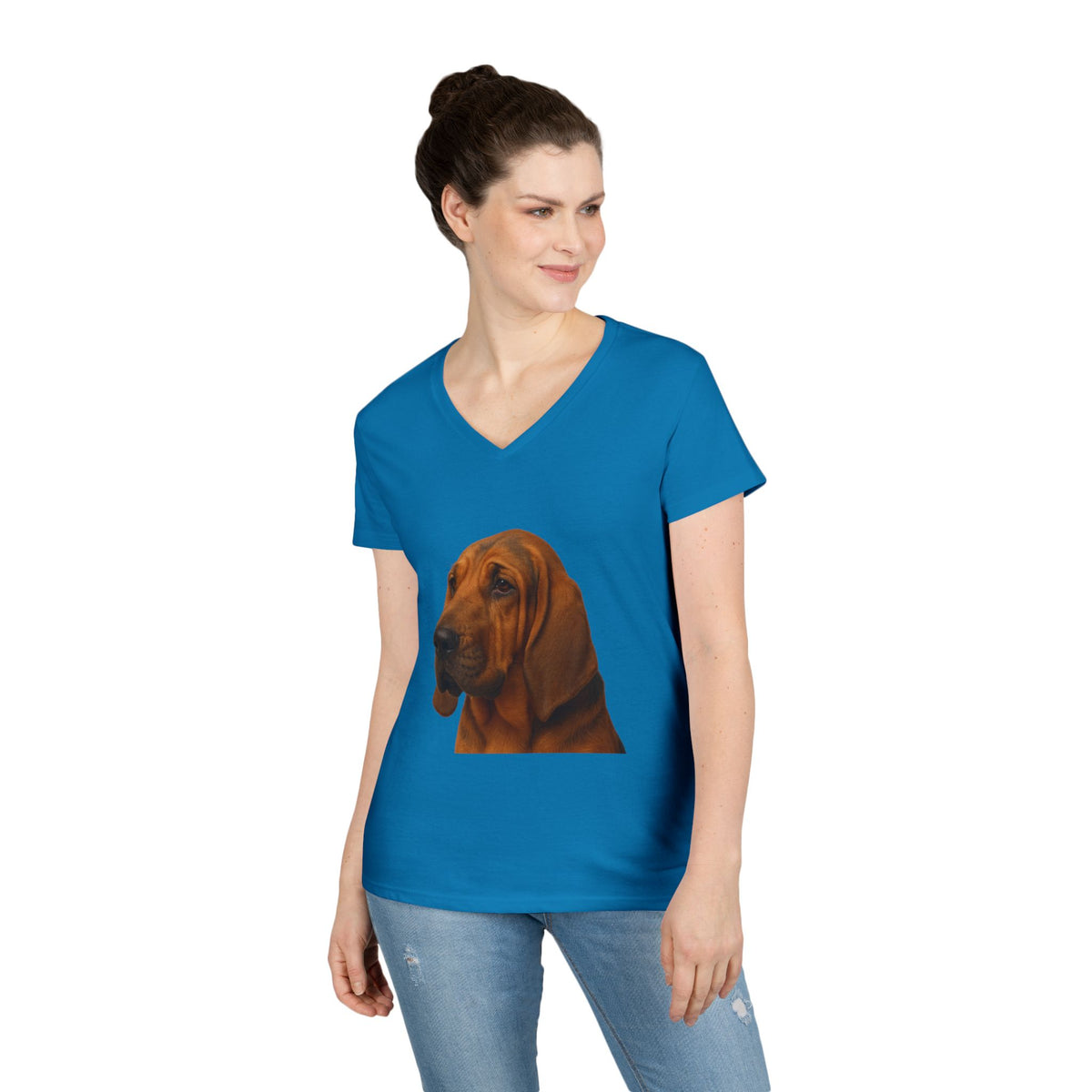 Bloodhound Head Women's V-Neck Tee