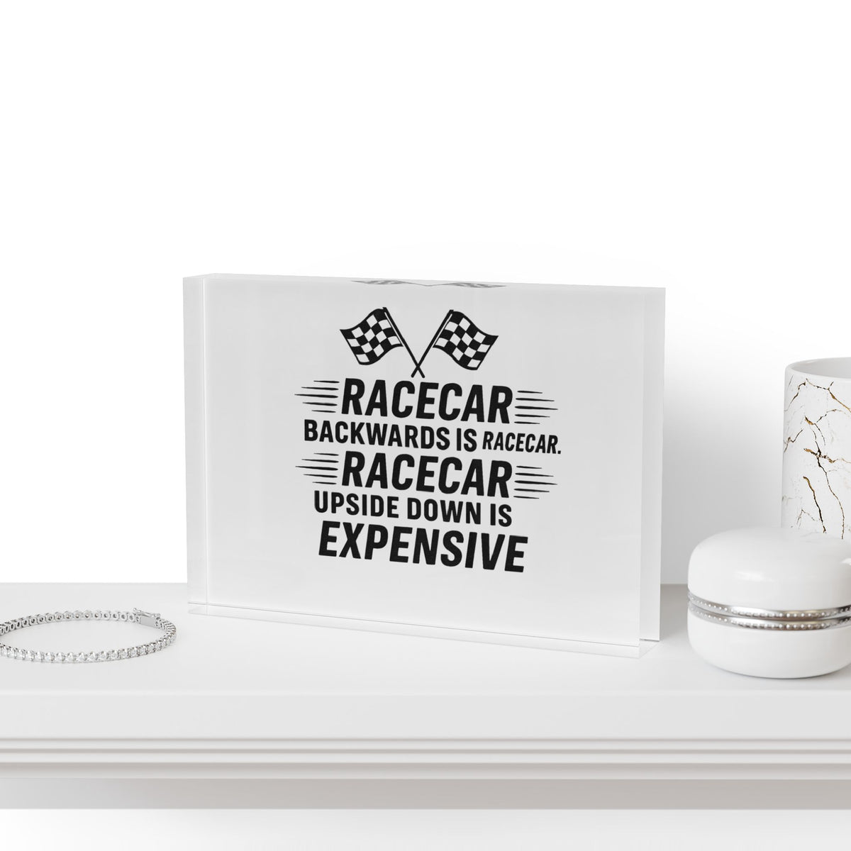 Racecar Backwards Acrylic Photo Block