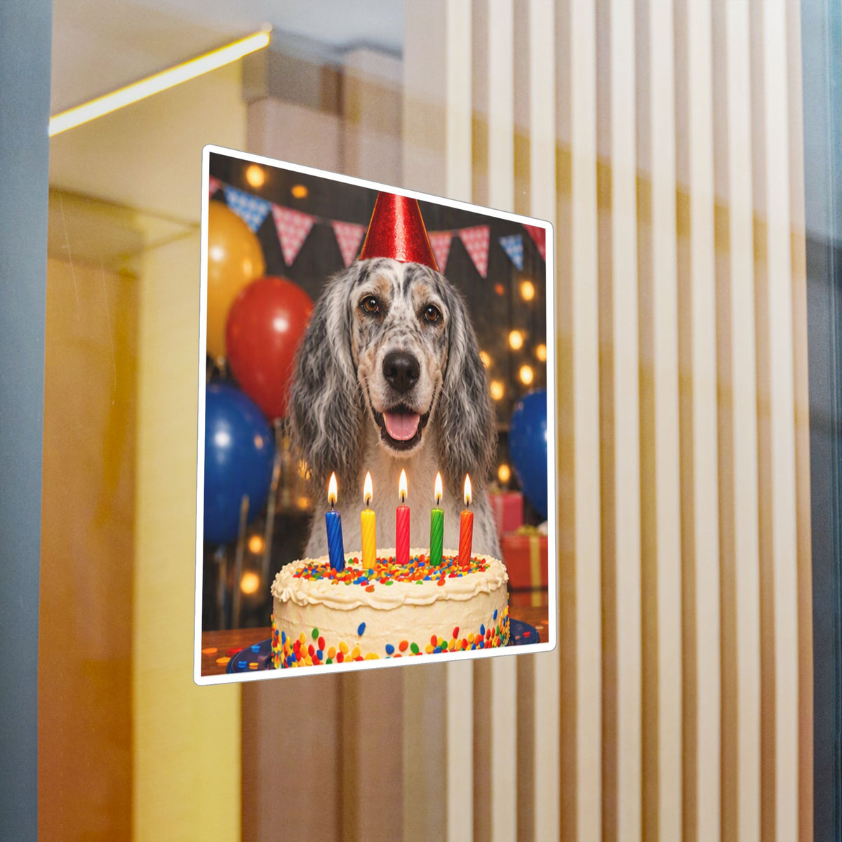 Birthday Buddy English Setter Vinyl Decal