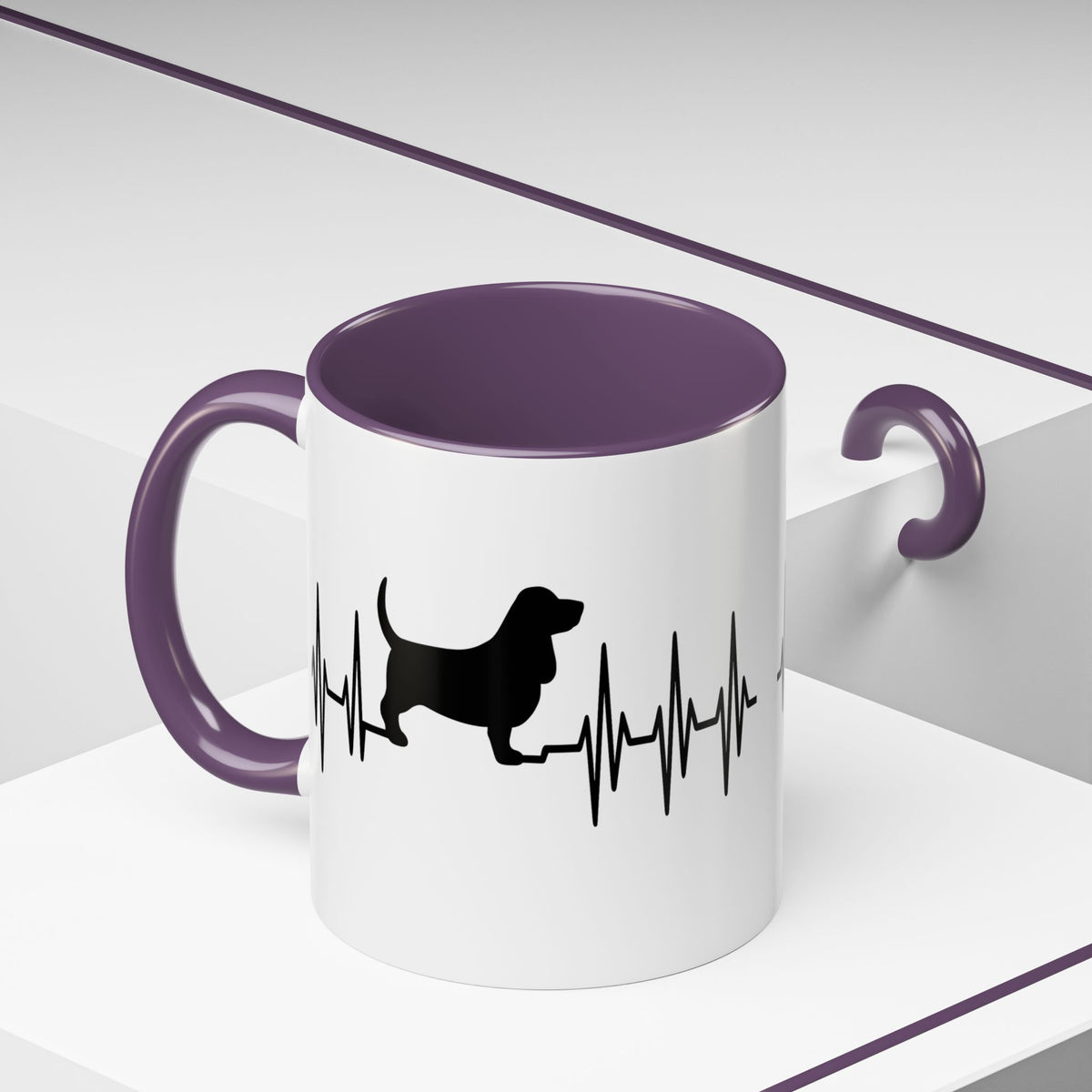 My Heart Beats For Bassets 2-Tone Coffee Mug