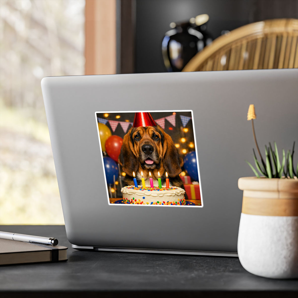 Birthday Buddy Bloodhound Vinyl Decal