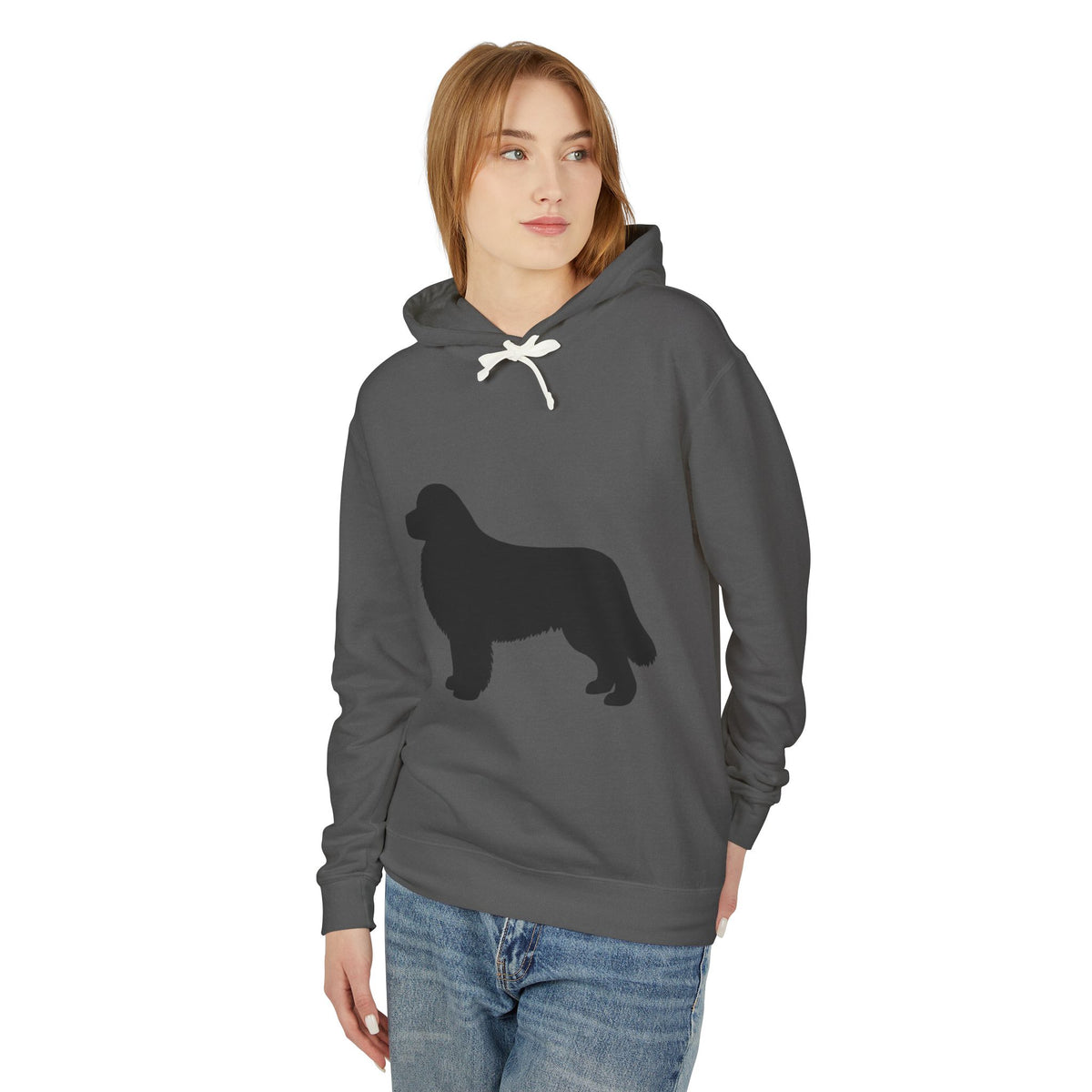 Newfie Silhouette Unisex Lightweight Hoodie