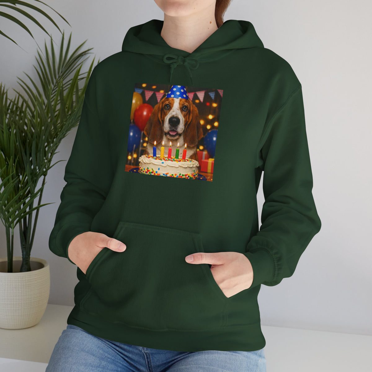Birthday Buddy Basset Unisex Hoodie