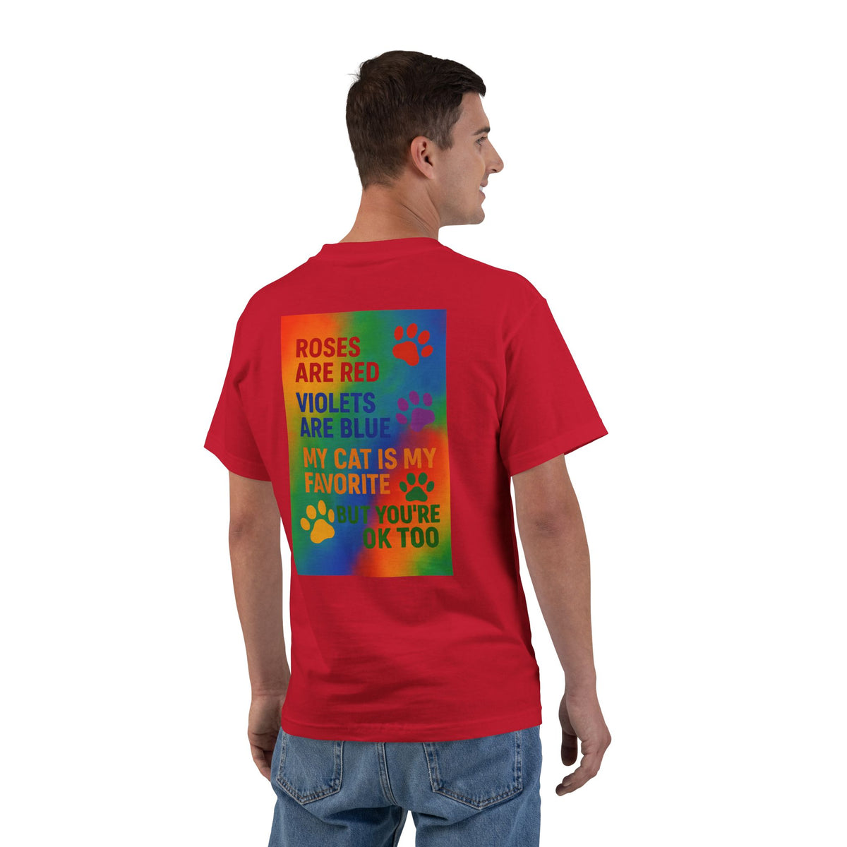 Roses Are Red Cat Men's Short-Sleeve Crewneck Tee