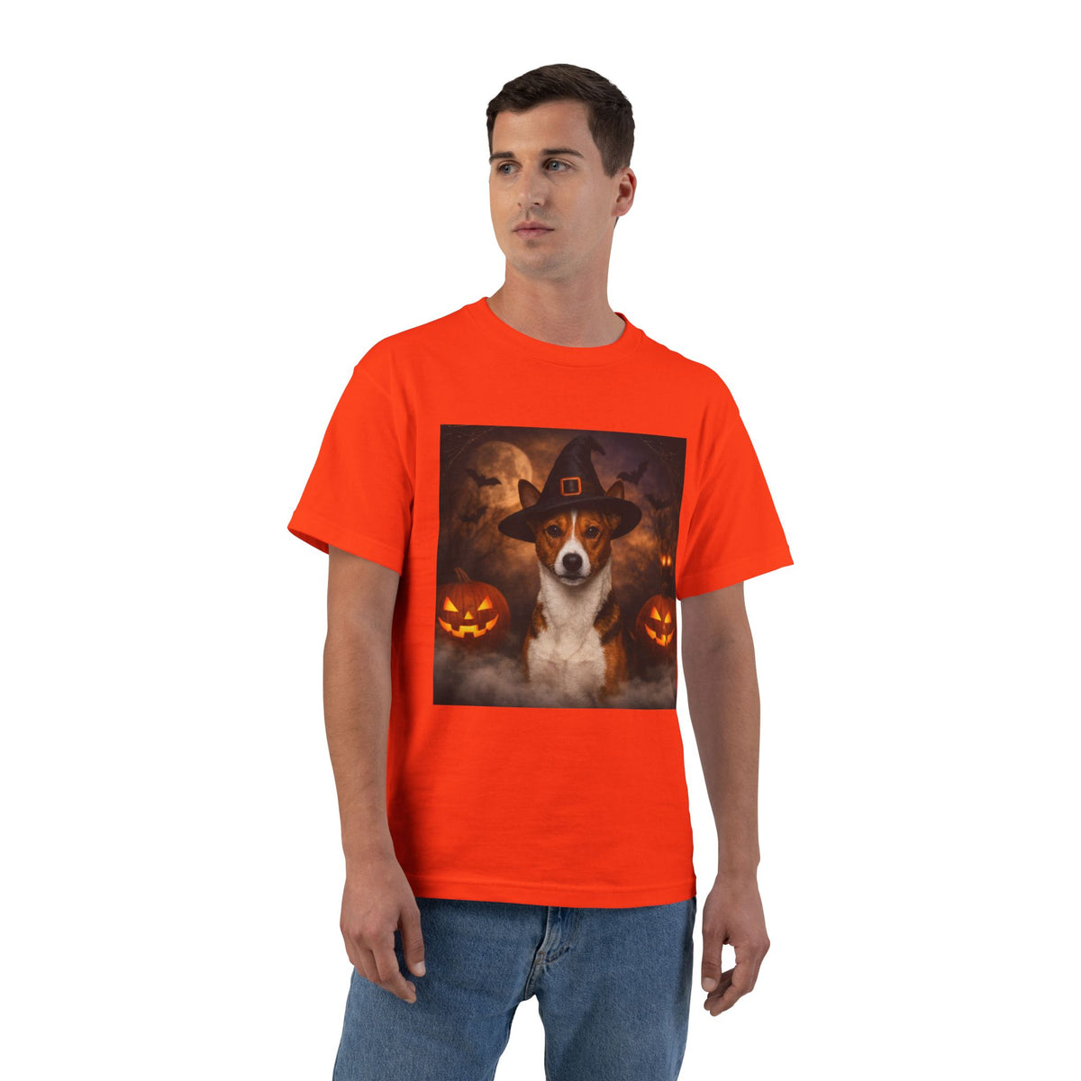 Witch Hat Pack Basenji Men's Short-Sleeve Crewneck Tee