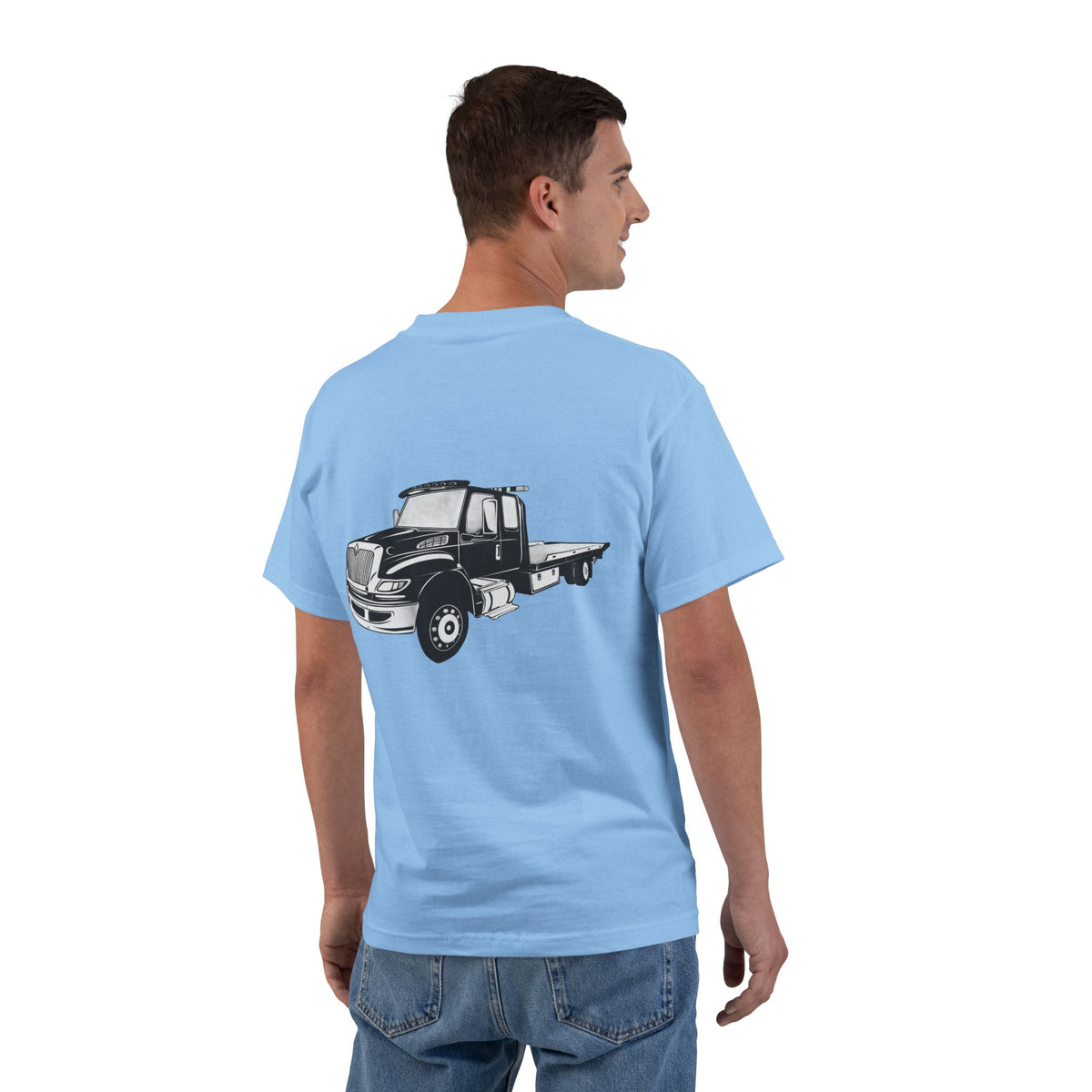 Flatbed Tow Truck Men's Short-Sleeve Crewneck Tee