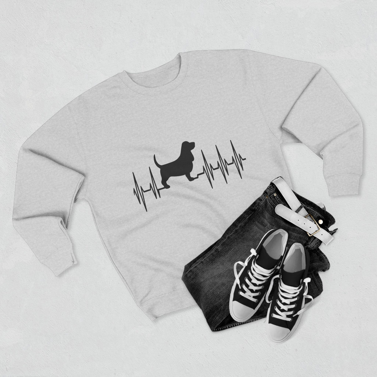 My Heart Beats For Bassets Unisex Crewneck Sweatshirt