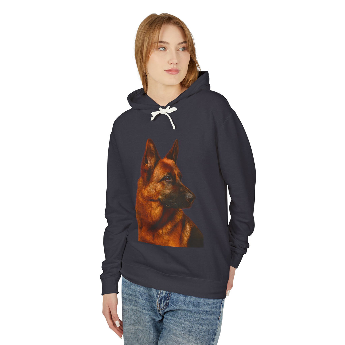 German Shepherd Head Unisex Lightweight Hoodie