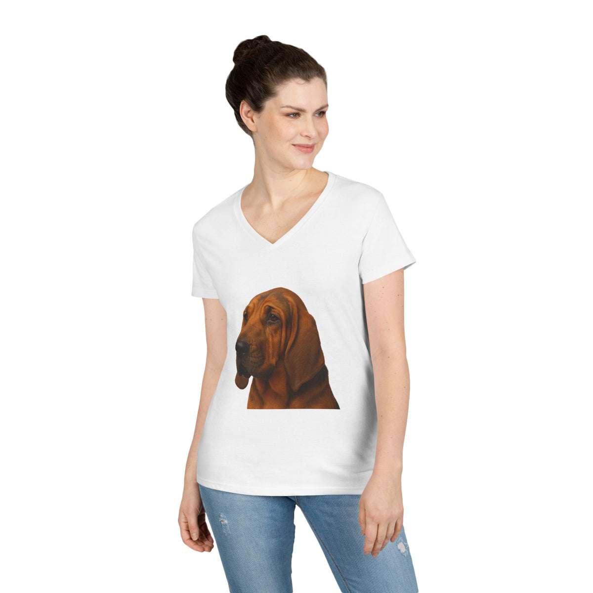 Bloodhound Head Women's V-Neck Tee