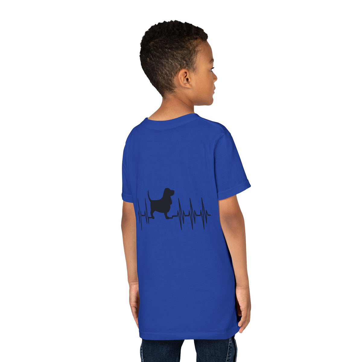 My Heart Beats For Bassets Youth Unisex Short Sleeve Crewneck Tee