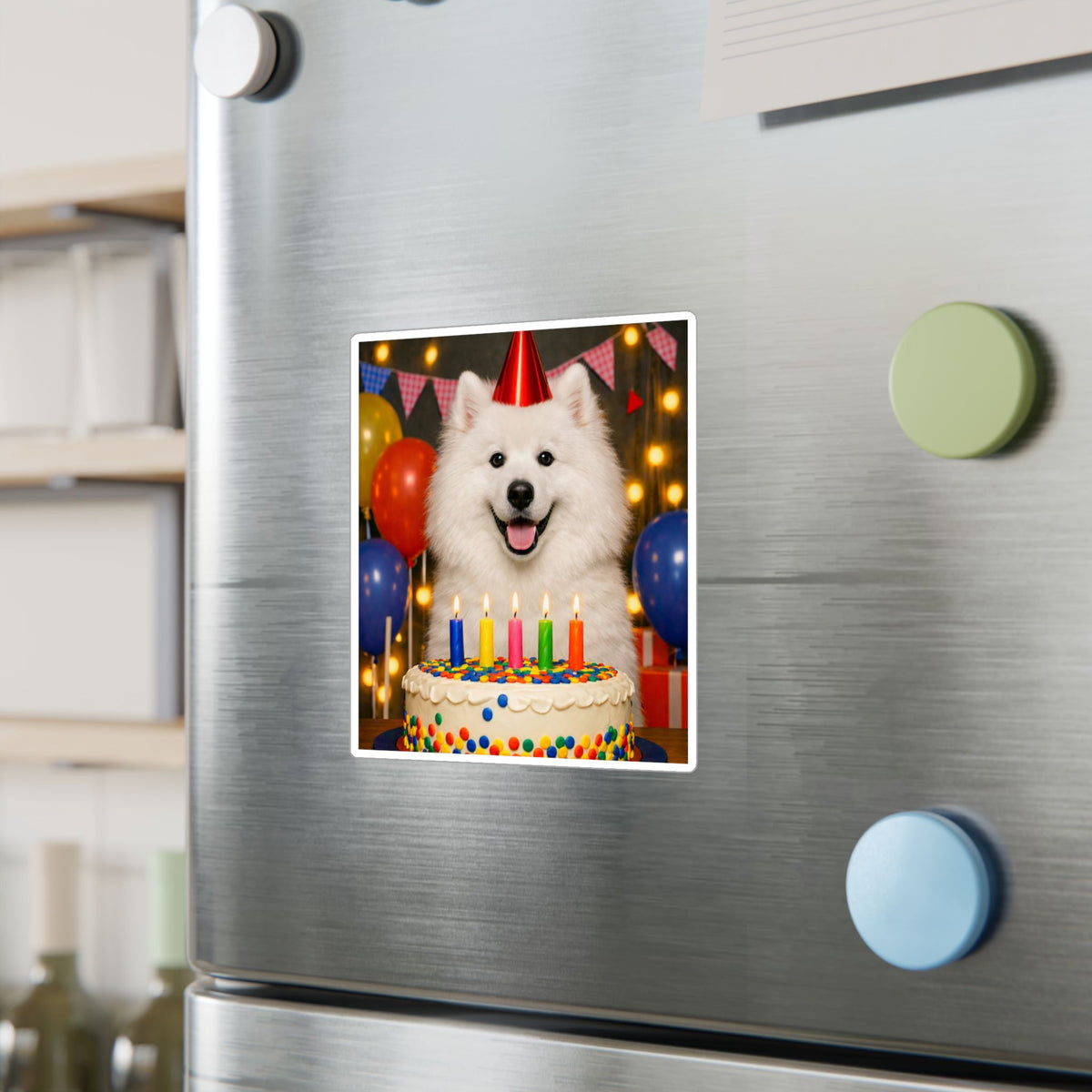 Birthday Buddy Samoyed Vinyl Decal