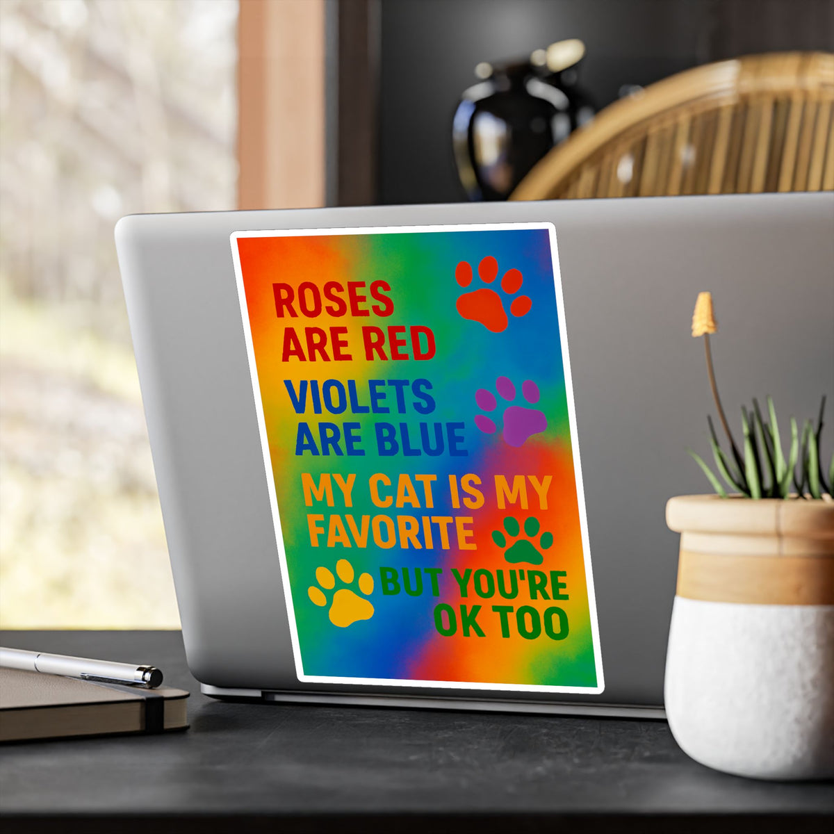 Roses Are Red Cat Vinyl Decal