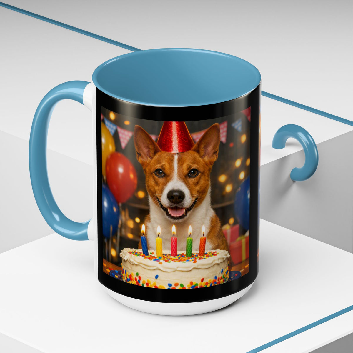 Birthday Buddy Basenji 2-Tone Coffee Mug