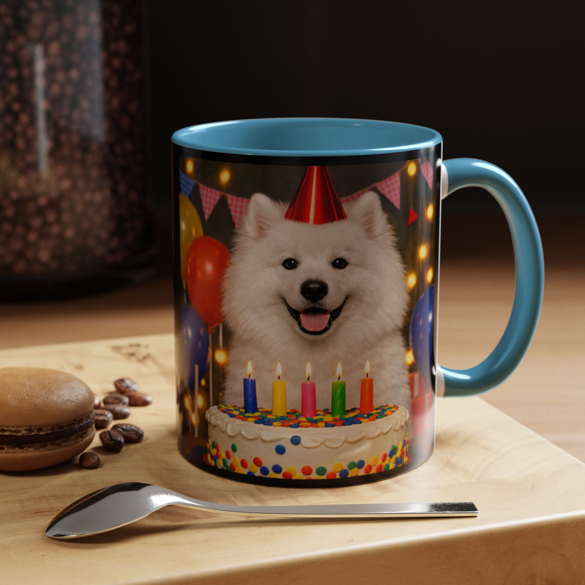 Birthday Buddy Samoyed 2-Tone Coffee Mug
