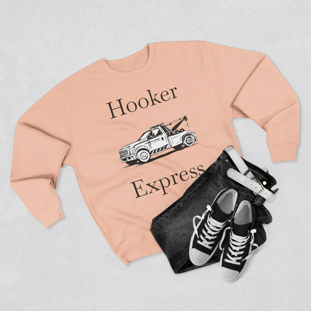 H**ker Express Wheel Lift Tow Truck Unisex Crewneck Sweatshirt