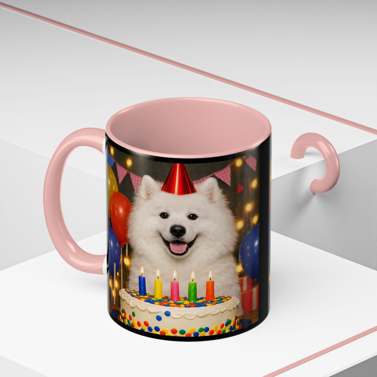 Birthday Buddy Samoyed 2-Tone Coffee Mug