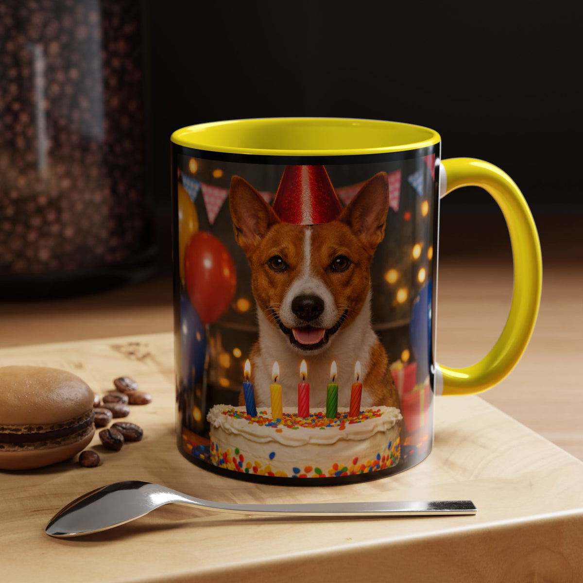 Birthday Buddy Basenji 2-Tone Coffee Mug