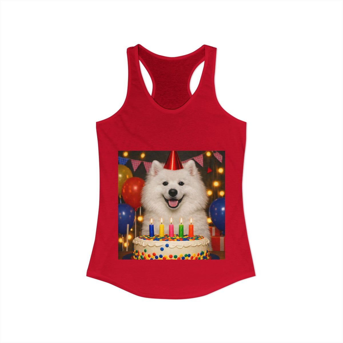 Birthday Buddy Samoyed Women's Racerback Tank