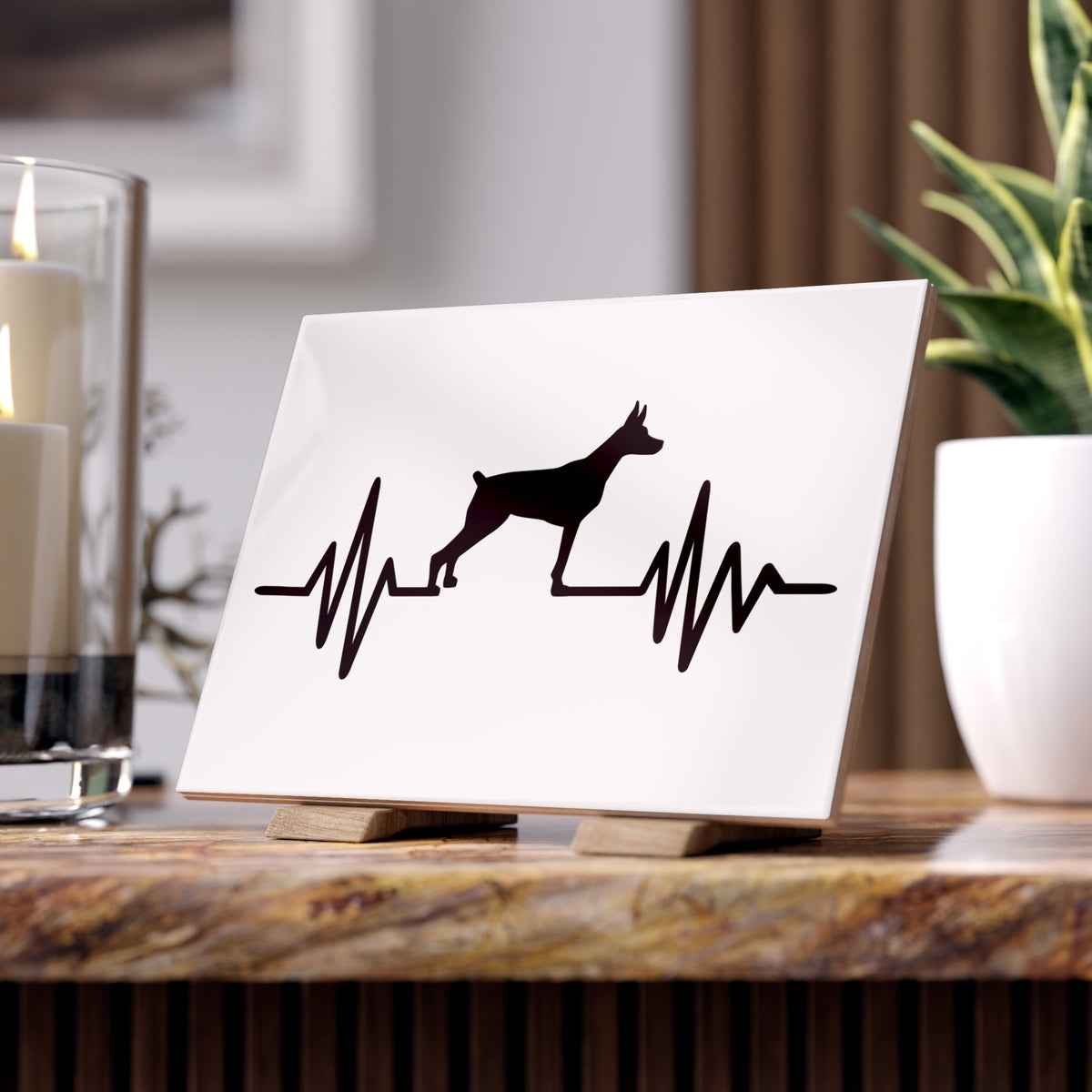 My Heart Beats For Dobermans Ceramic Photo Tile