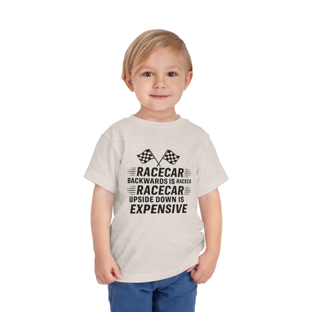 Racecar Backwards Toddler Unisex Short Sleeve Crewneck Tee