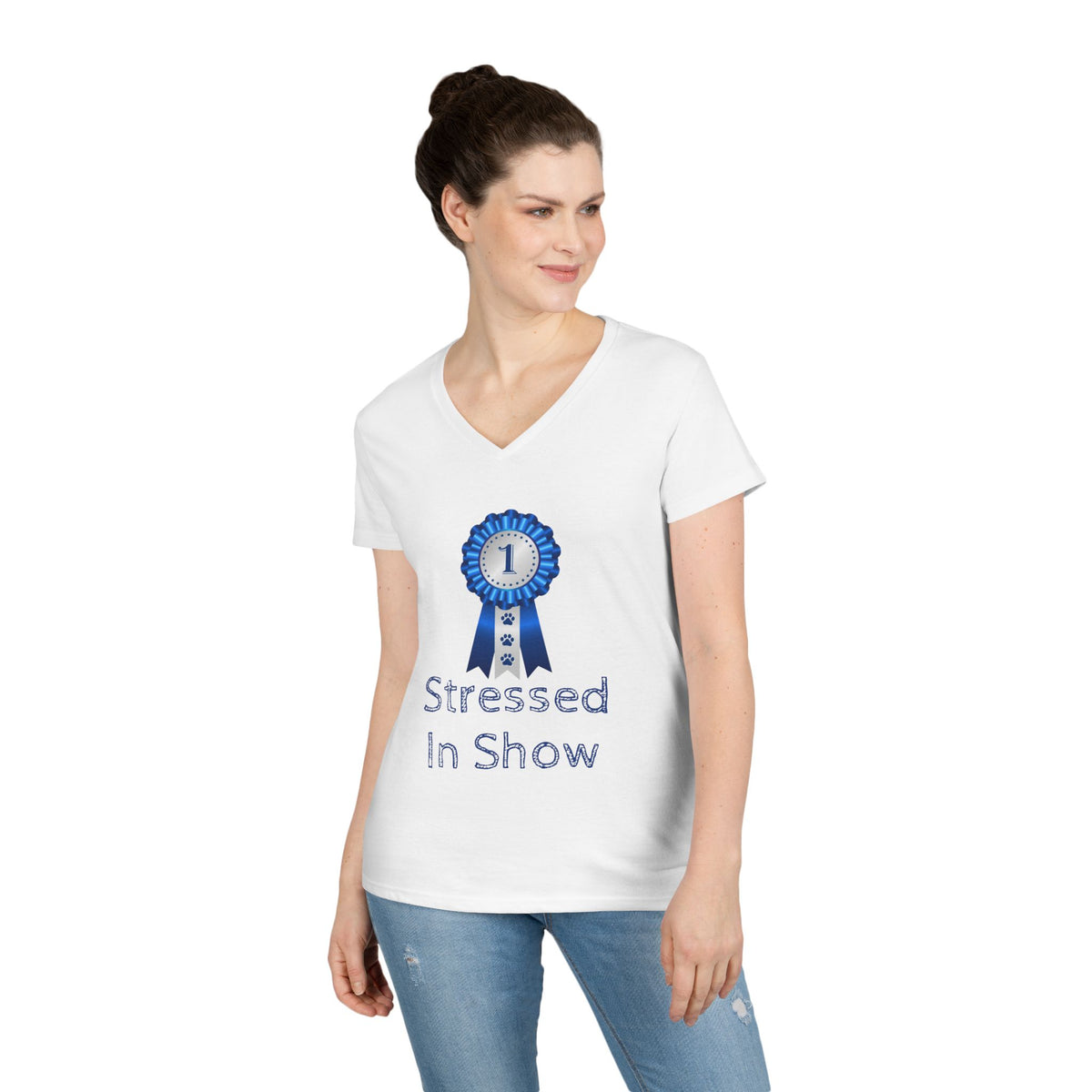 Stressed In Show Women's V-Neck Tee