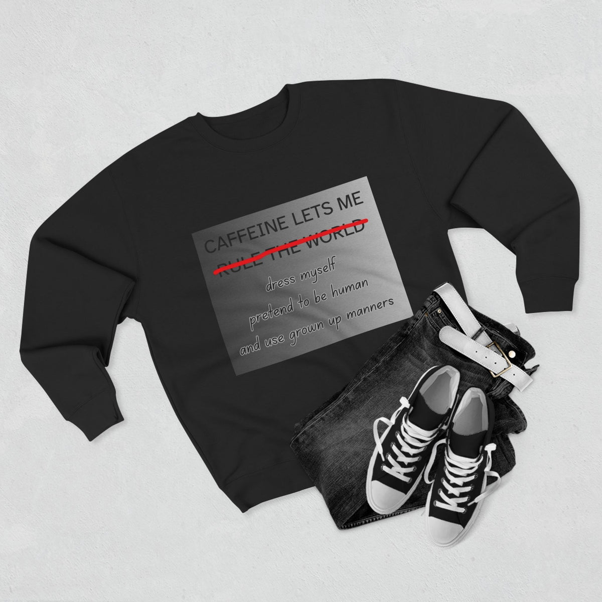 Caffeine Lets Me Unisex Crewneck Sweatshirt