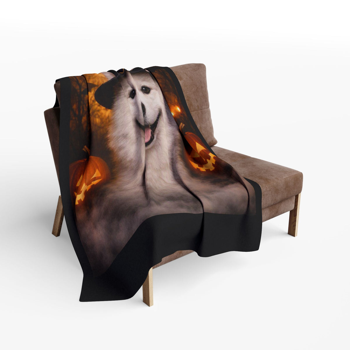 Witch Hat Pack Samoyed Arctic Fleece Blanket