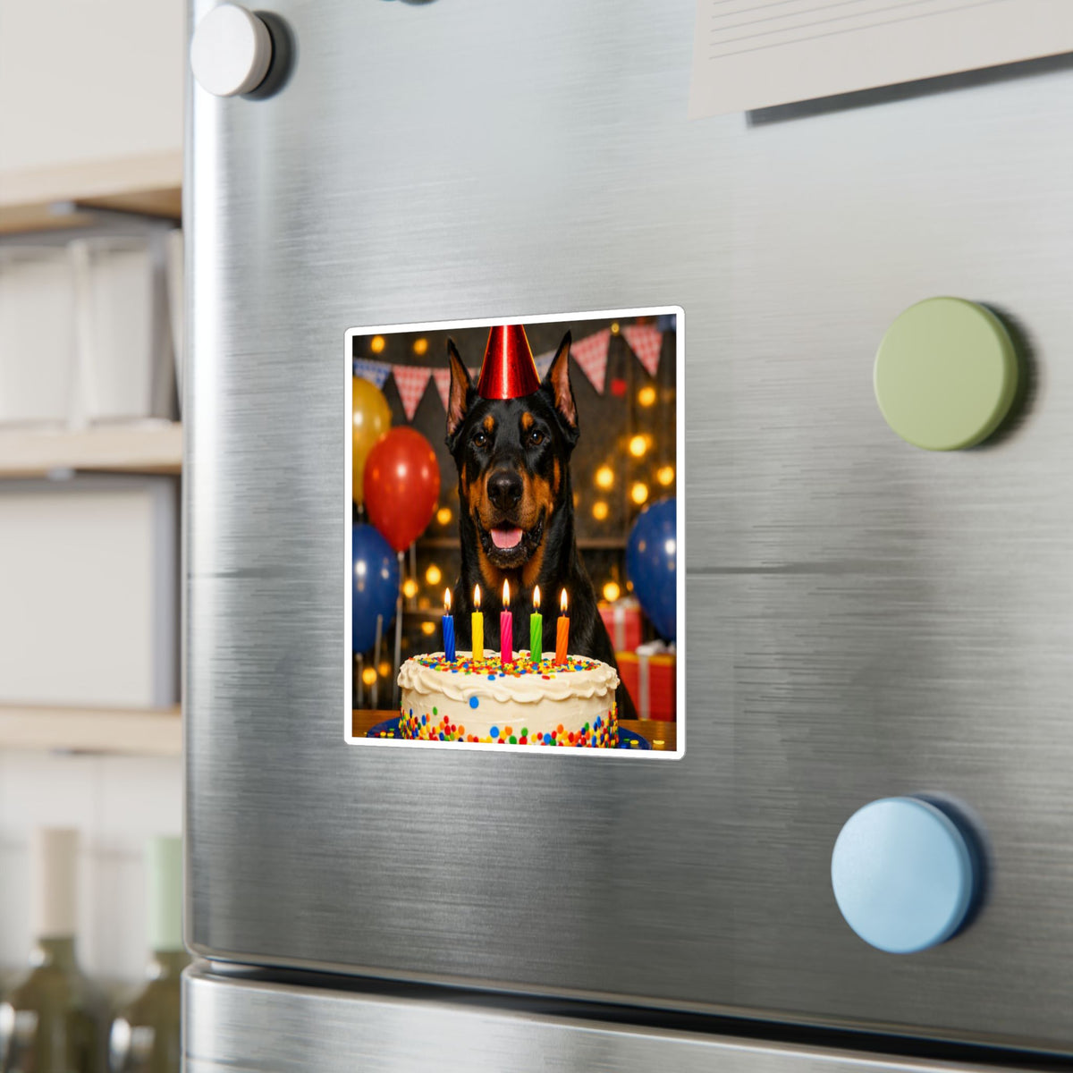 Birthday Buddy Doberman Vinyl Decal