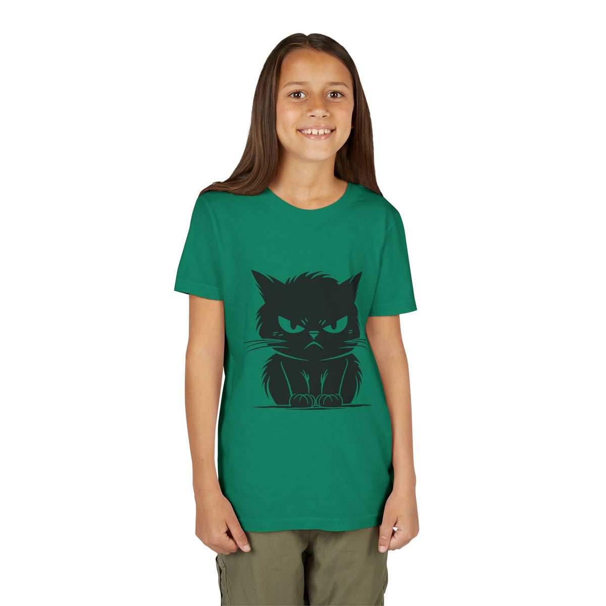 Angry Cat Youth Unisex Short Sleeve Crewneck Tee