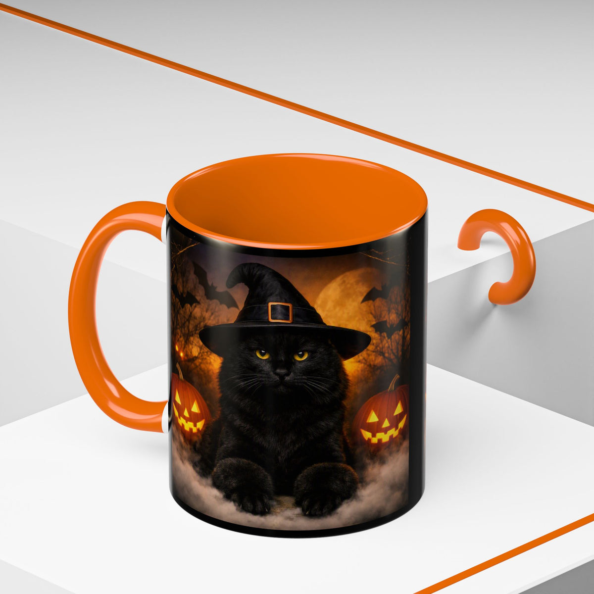 Witch Hat Pack Cat 2-Tone Coffee Mug