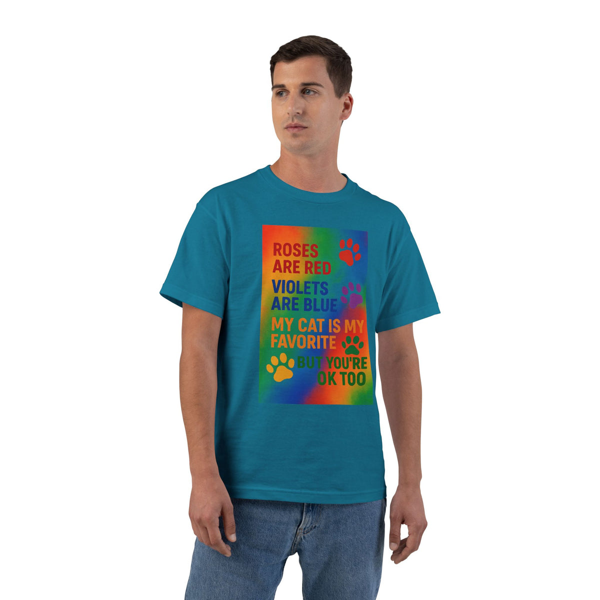 Roses Are Red Cat Men's Short-Sleeve Crewneck Tee