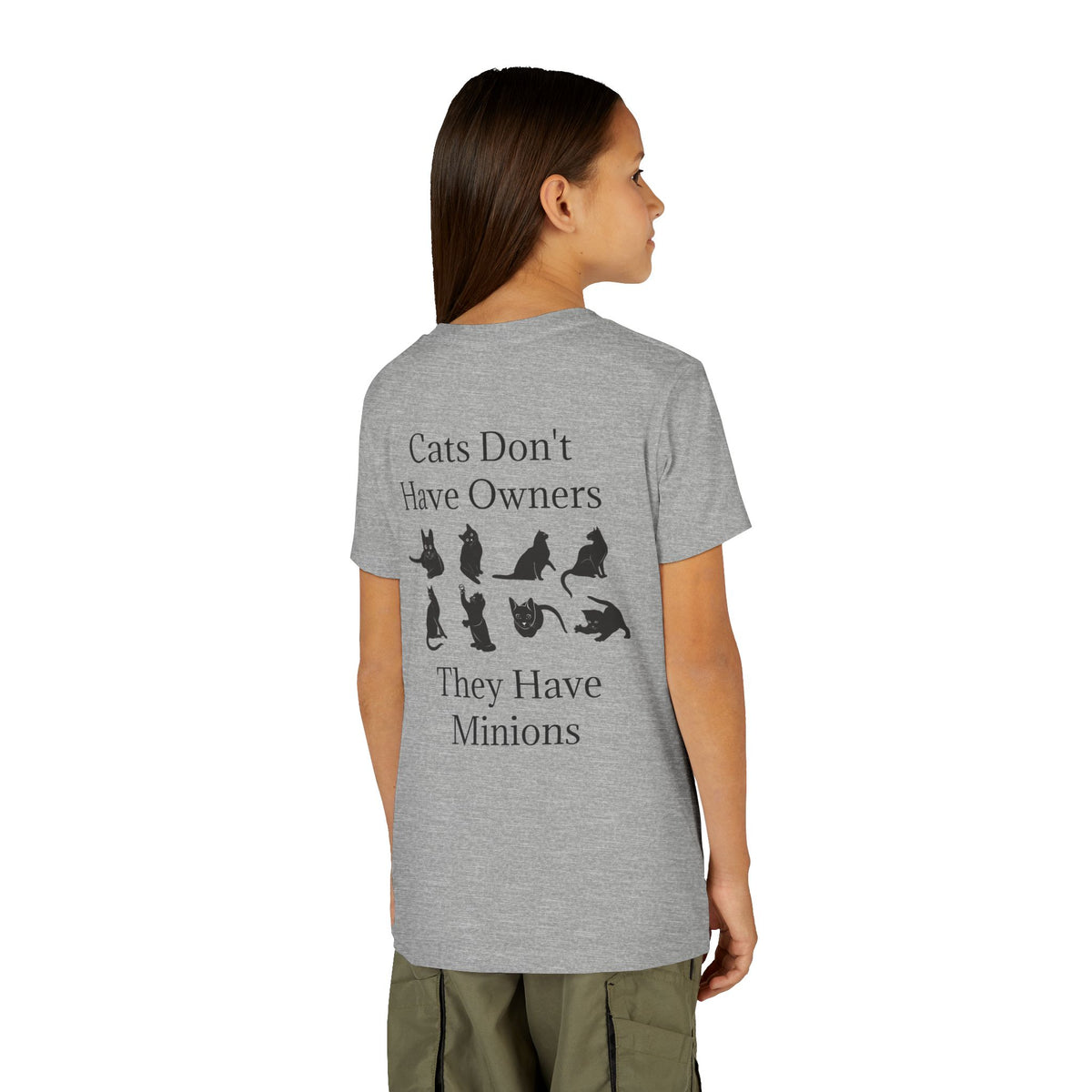 Cat Minions Youth Unisex Short Sleeve Crewneck Tee