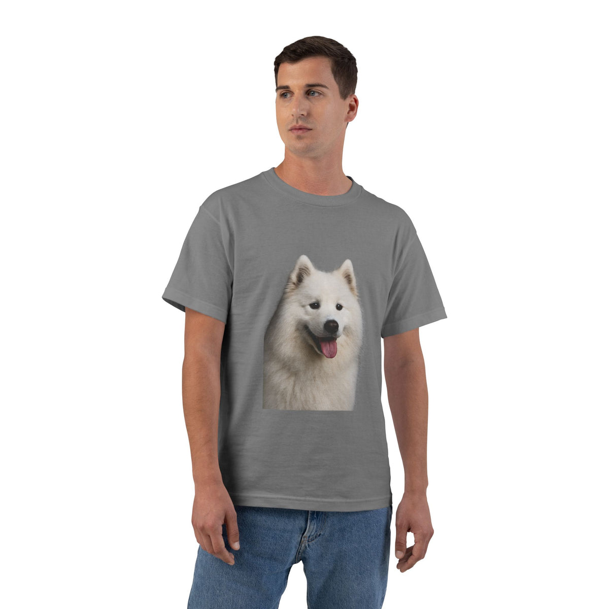 Samoyed Head Men's Short-Sleeve Crewneck Tee