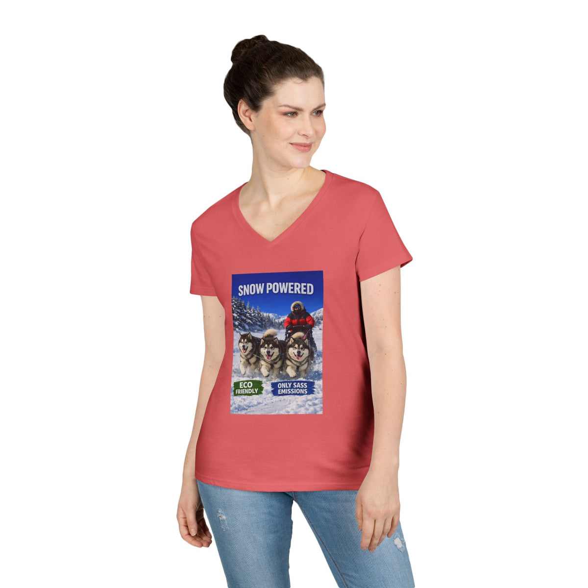 Snow Powered Women's V-Neck Tee