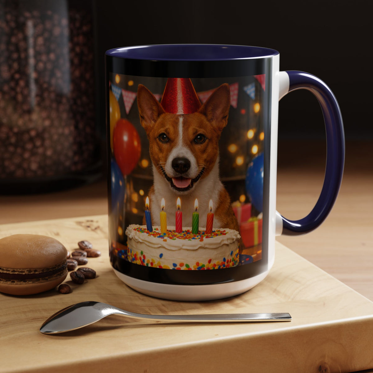 Birthday Buddy Basenji 2-Tone Coffee Mug
