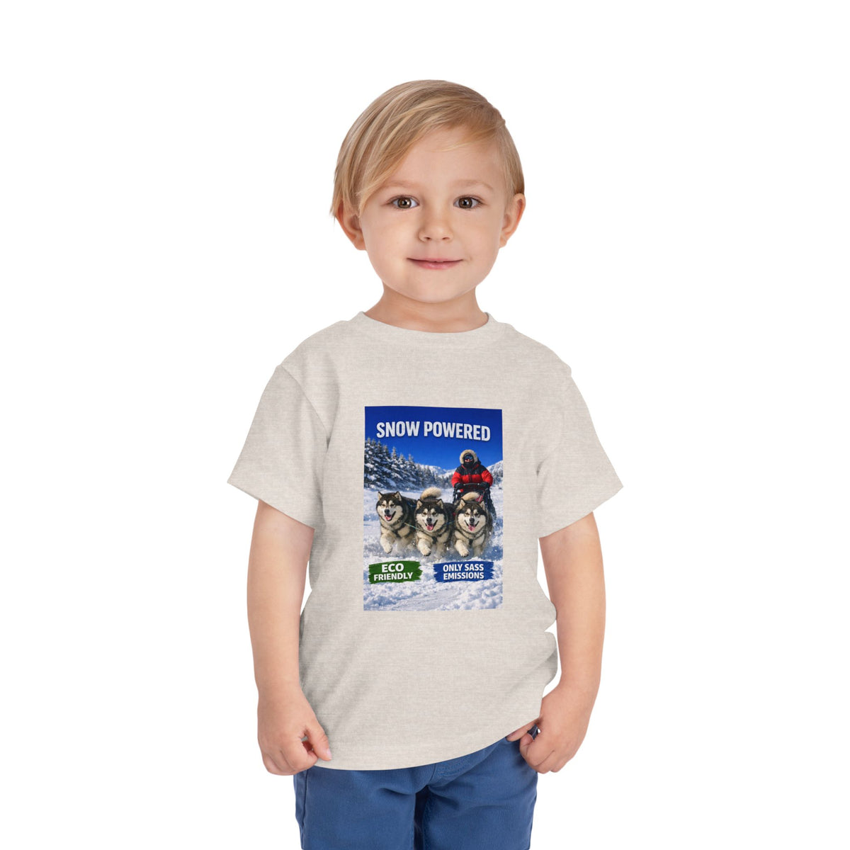 Snow Powered Toddler Unisex Short Sleeve Crewneck Tee