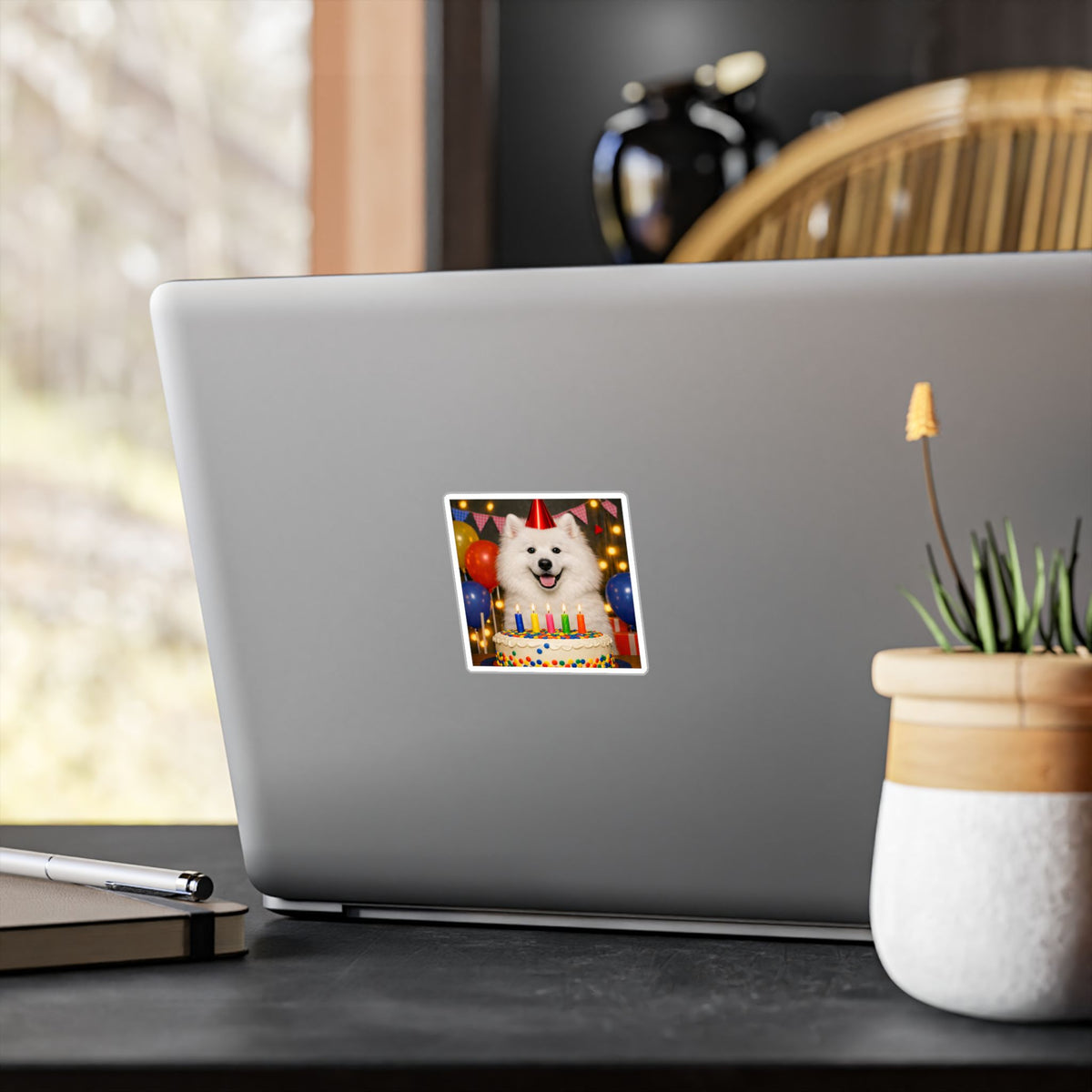Birthday Buddy Samoyed Vinyl Decal