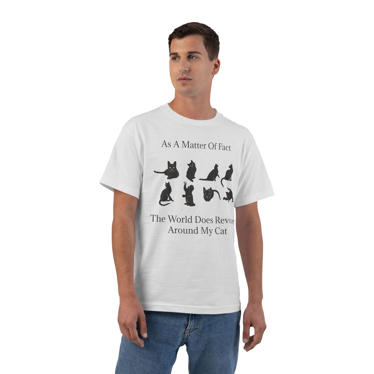 Matter Of Fact Cat Men's Short-Sleeve Crewneck Tee
