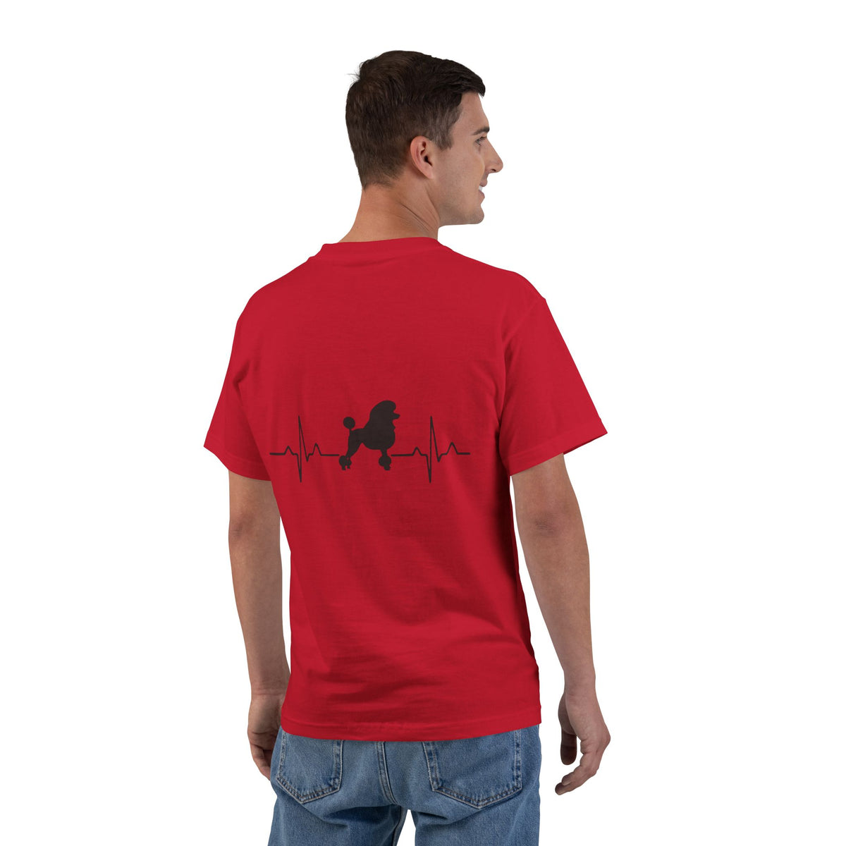 My Heart Beats For Poodles Men's Short-Sleeve Crewneck Tee