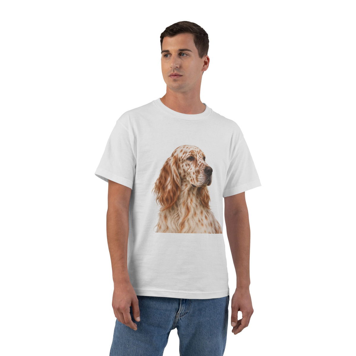 English Setter Head Men's Short-Sleeve Crewneck Tee