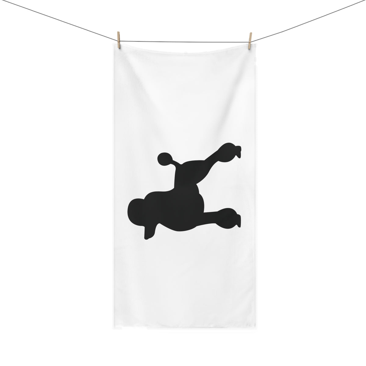Poodle Silhouette Mink-Cotton Beach Towel