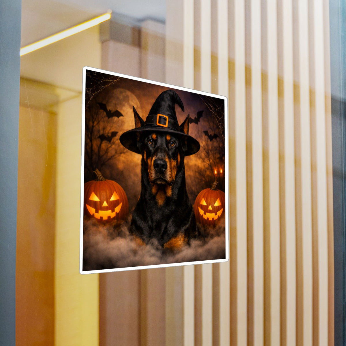 Witch Hat Pack Doberman Vinyl Decal