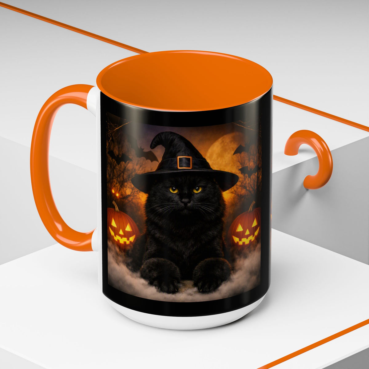 Witch Hat Pack Cat 2-Tone Coffee Mug