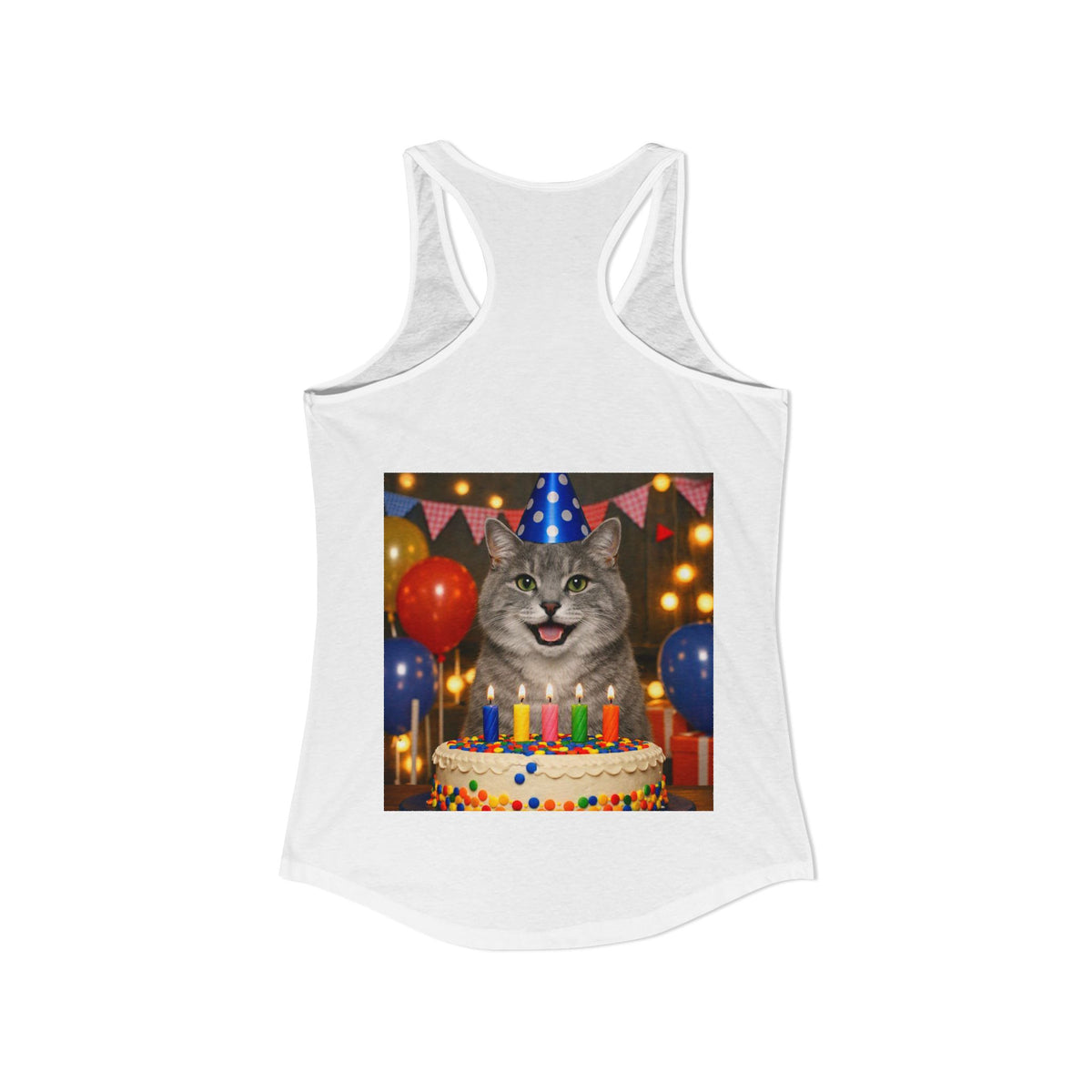 Birthday Buddy Cat Women's Racerback Tank